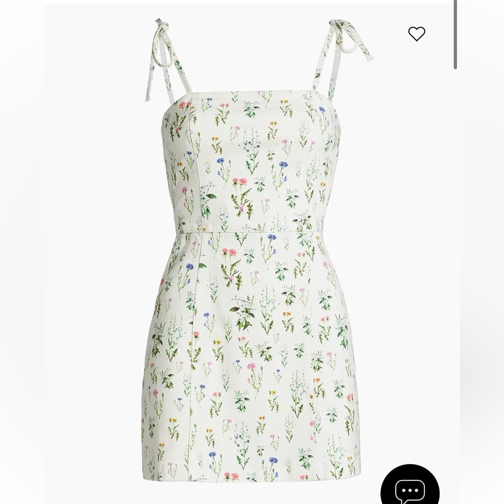 Alice + Olivia Jensen Floral Denim Spaghetti Strap Mini Dress Sz 4 - Picture 12 of 16
